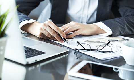 Business Person Using a Computer